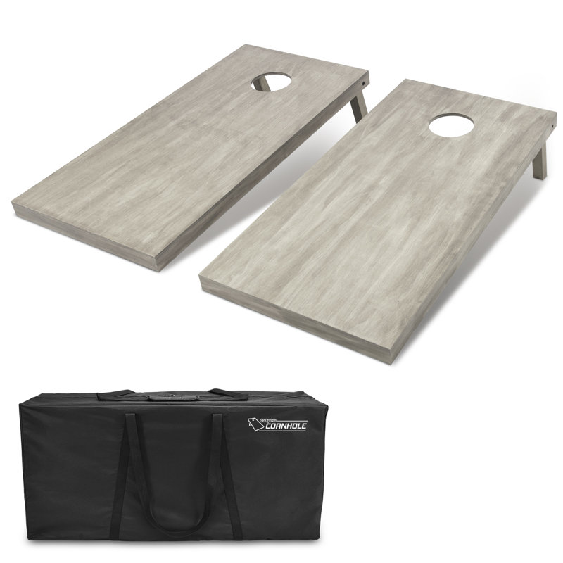 Gosports 4'x2' Grey Stained Regulation Size Wooden Cornhole Boards Set